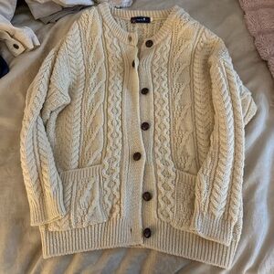 Cream Cable Knit Cardigan